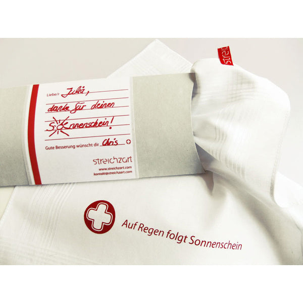 Trosttuch "Auf Regen folgt Sonnenschein"